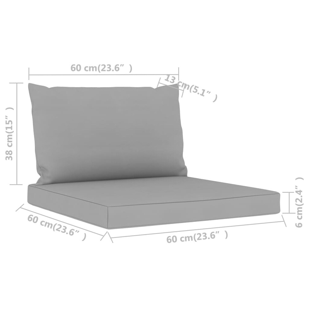 vidaXL Pallet Cushions 2 pcs Gray Oxford Fabric   23.6\