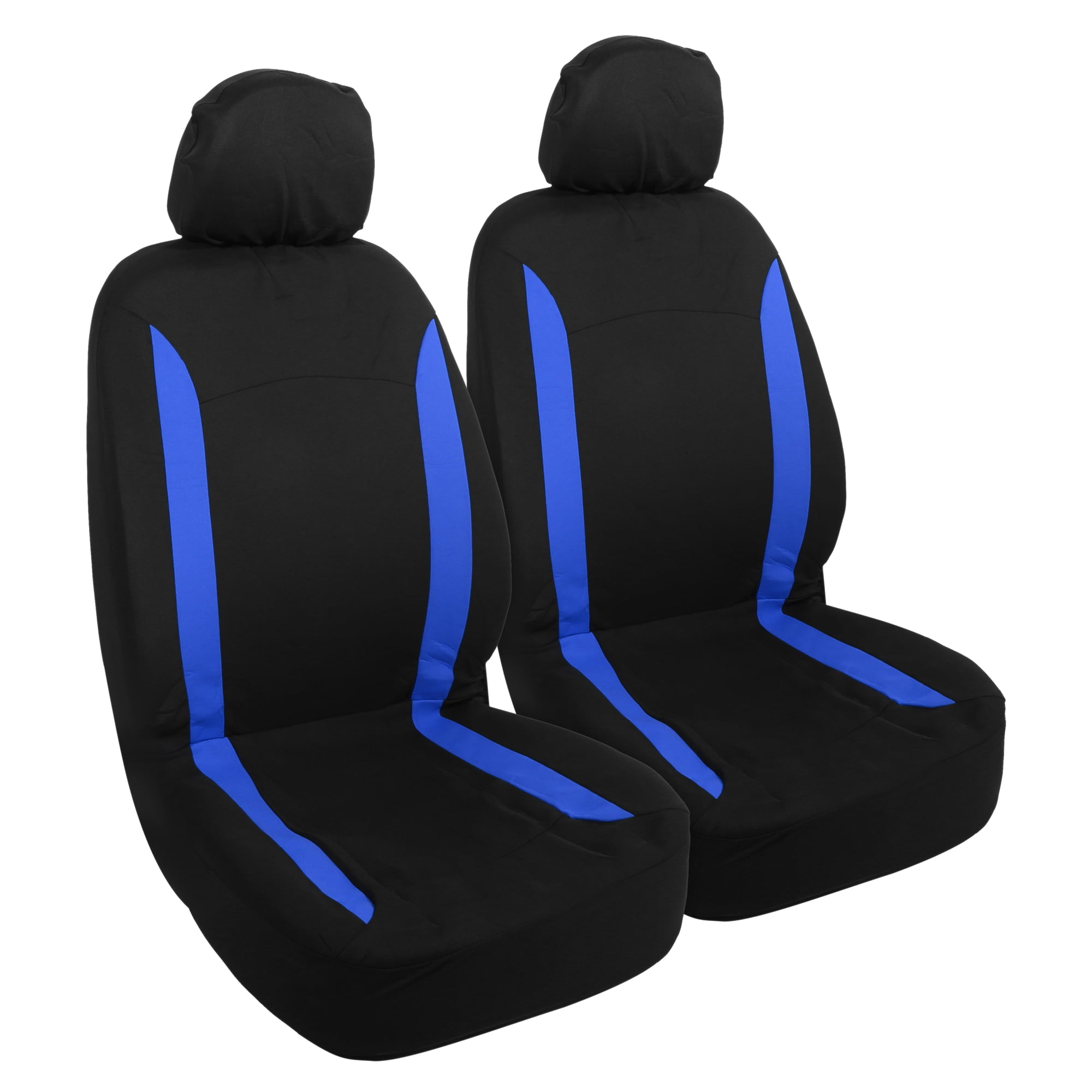 Unique Bargains 4pcs Universal Car Seat Covers Durable Head Rest Cover Blue Black