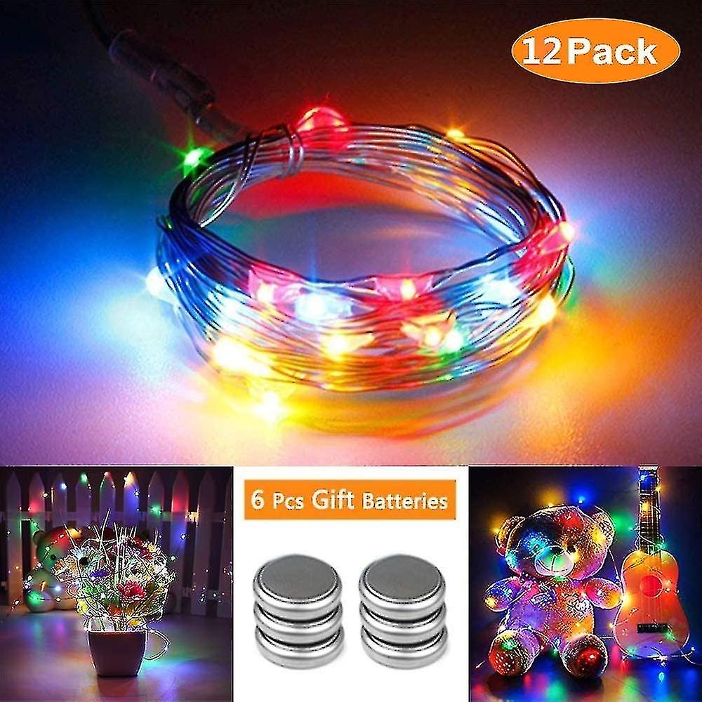 Battery Powered String Lights (included) 2m String Lights In Multicolor Copper Wire - Multicolor(12p