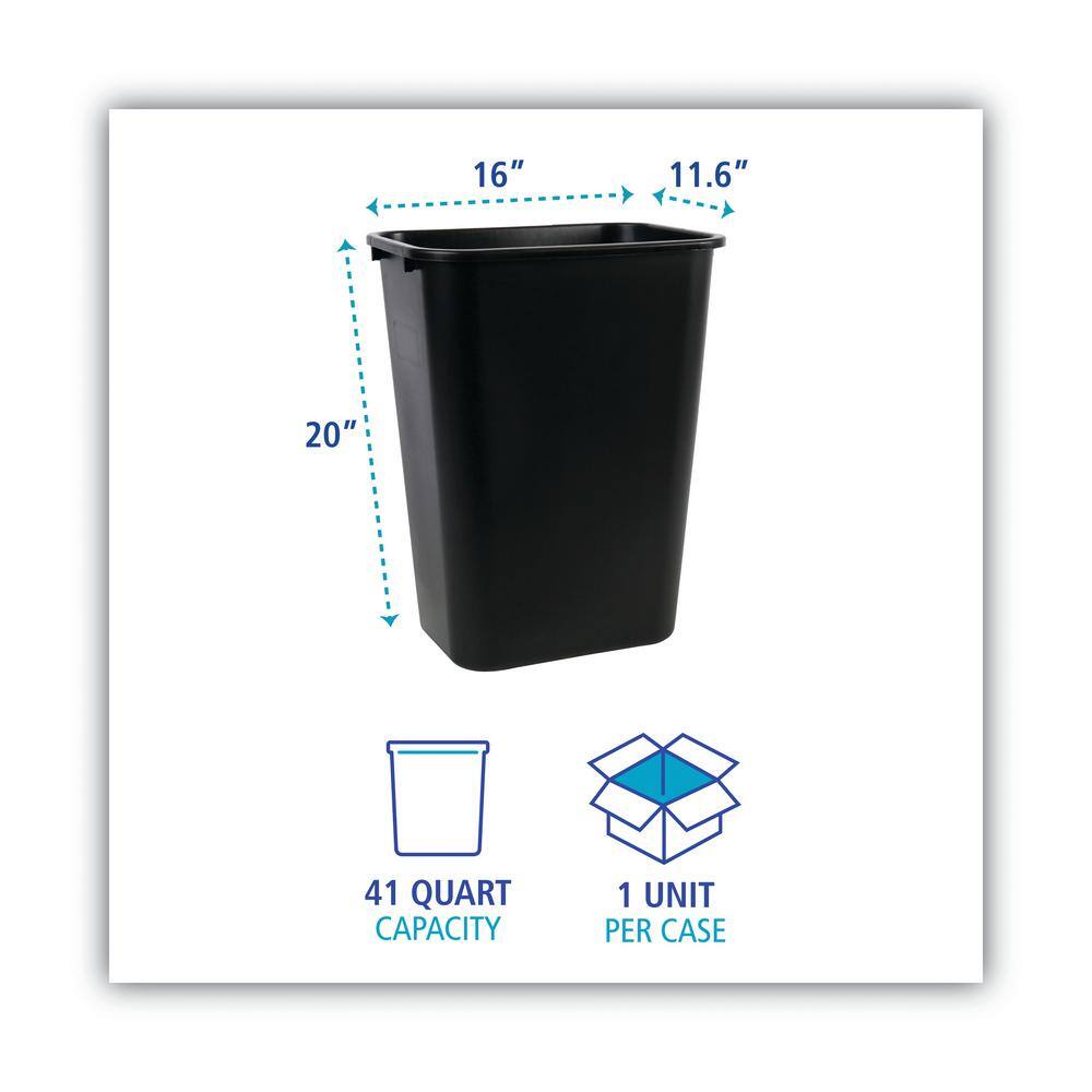 Boardwalk 10.25 Gal. Black Soft-Sided Plastic Household Trash Can BWK41QTWBBLA