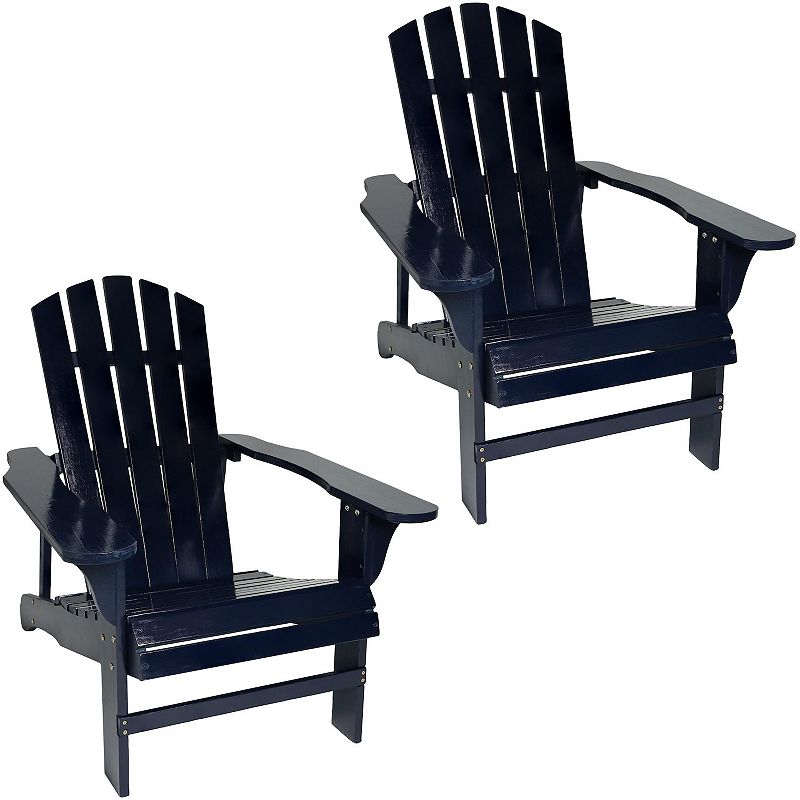 Sunnydaze Set Of 2 Coastal Bliss Wooden Adirondack Chair