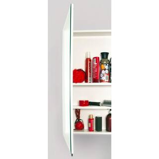 Croydex 48 in. W x 30 in. H x 5-14 in. D Frameless Tri-View Surface-Mount Medicine Cabinet with Easy Hang System in White WC102622YW