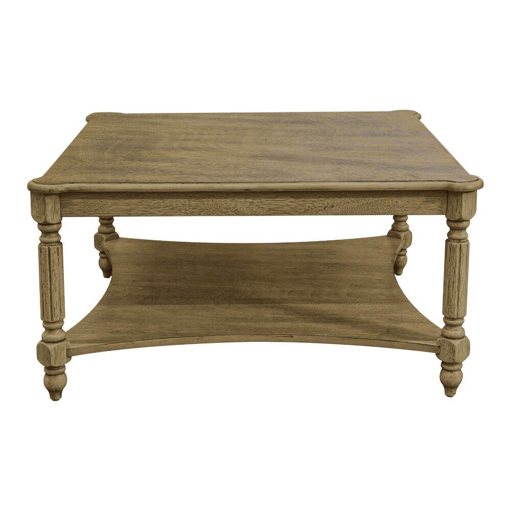 GALANO Marcello 33.1 in. Square Solid Wood Top Coffee Table