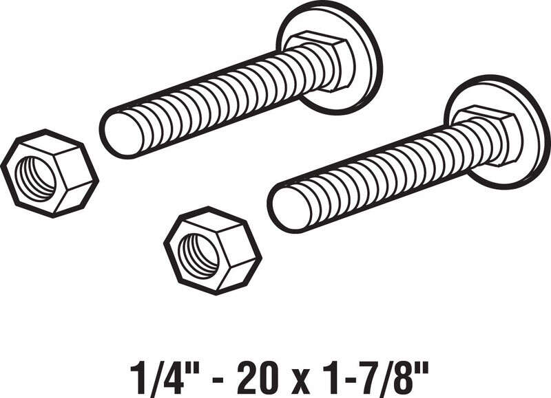 Prime-Line 1-7/8 in. L X 1/4 in. D Steel Carriage Bolts w/Nuts