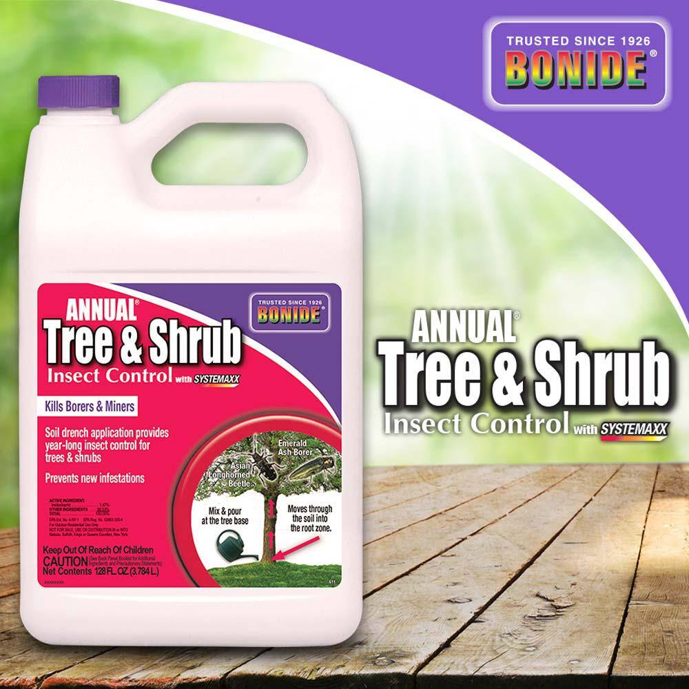 Bonide Annual Tree and Shrub Insect Control with Systemaxx 128 oz. Concentrate Year Long Protection and Insect Killer 611