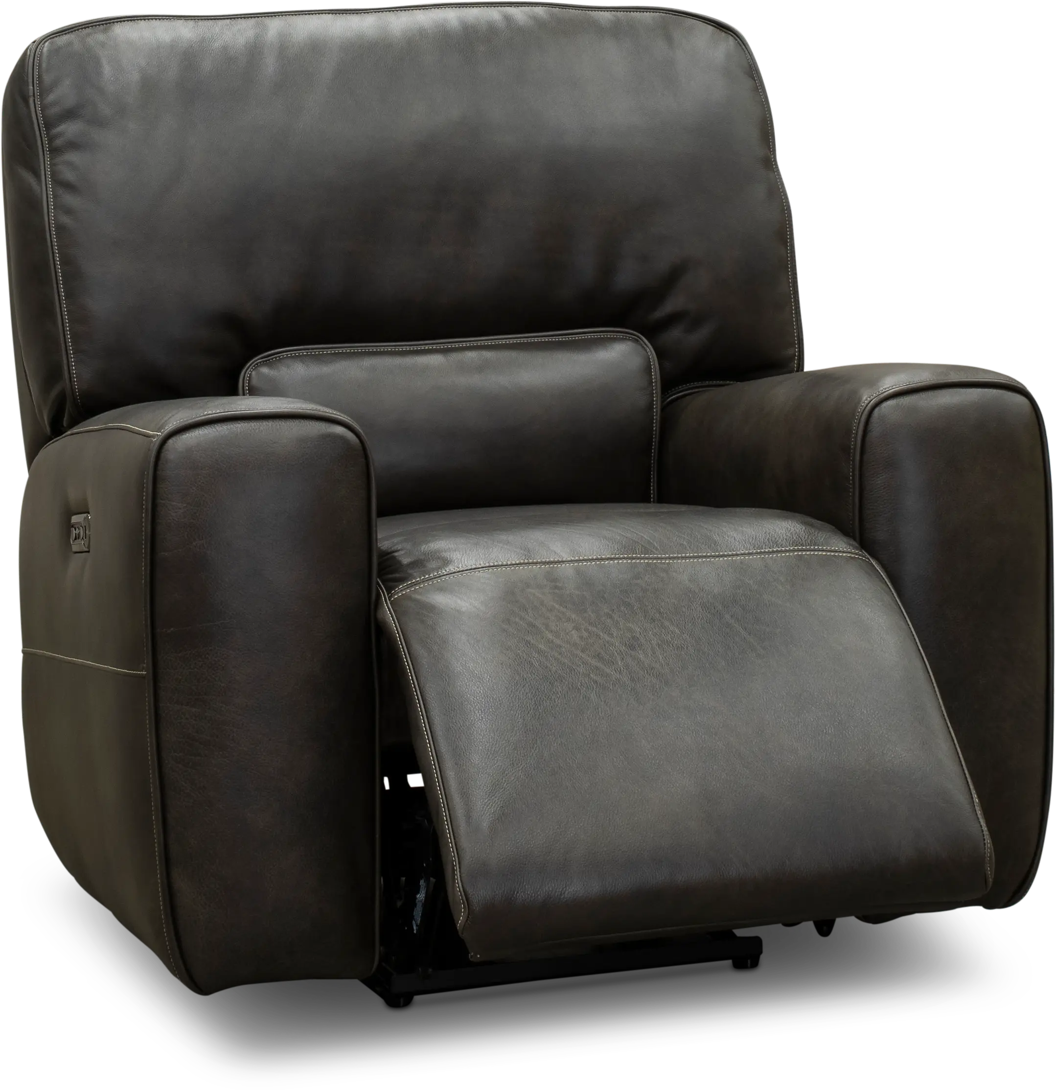 Madrid Charcoal Gray Leather-Match Power Recliner