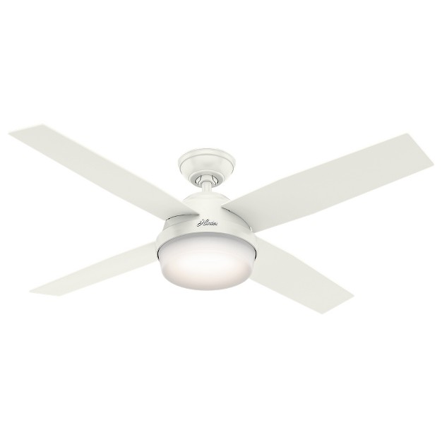 Dempsey Damp Rated Ceiling Fan With Remote includes Led Light Bulb Hunter Fan