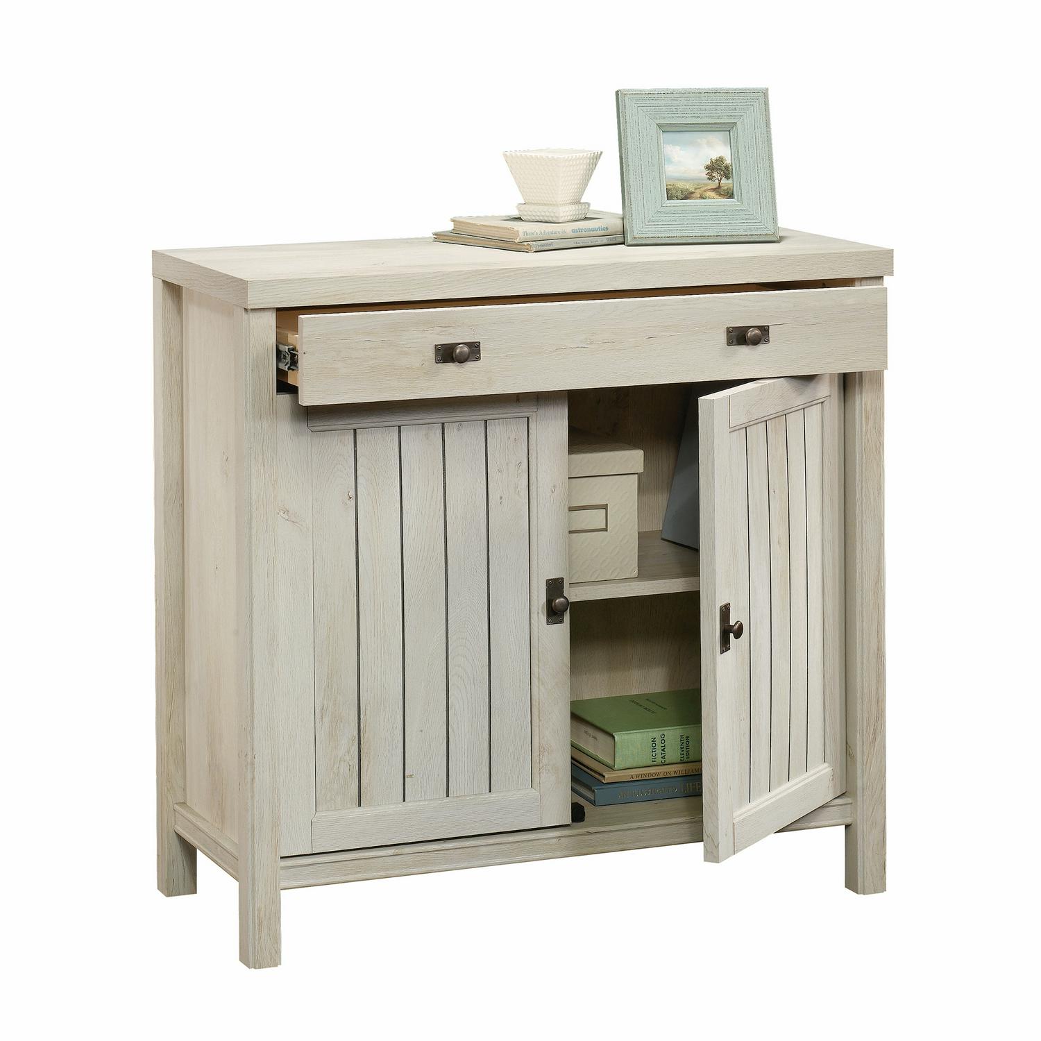 Sauder Costa Accent Storage Cabinet， Chalked Chestnut Finish