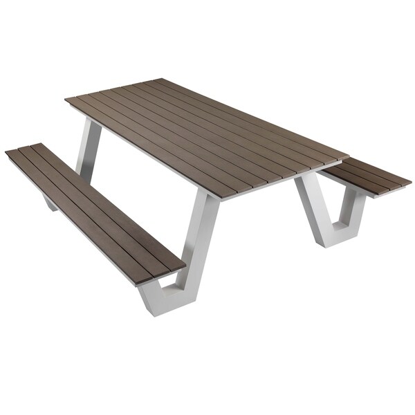 Pangea Home Lukas Aluminum Modern Picnic Table