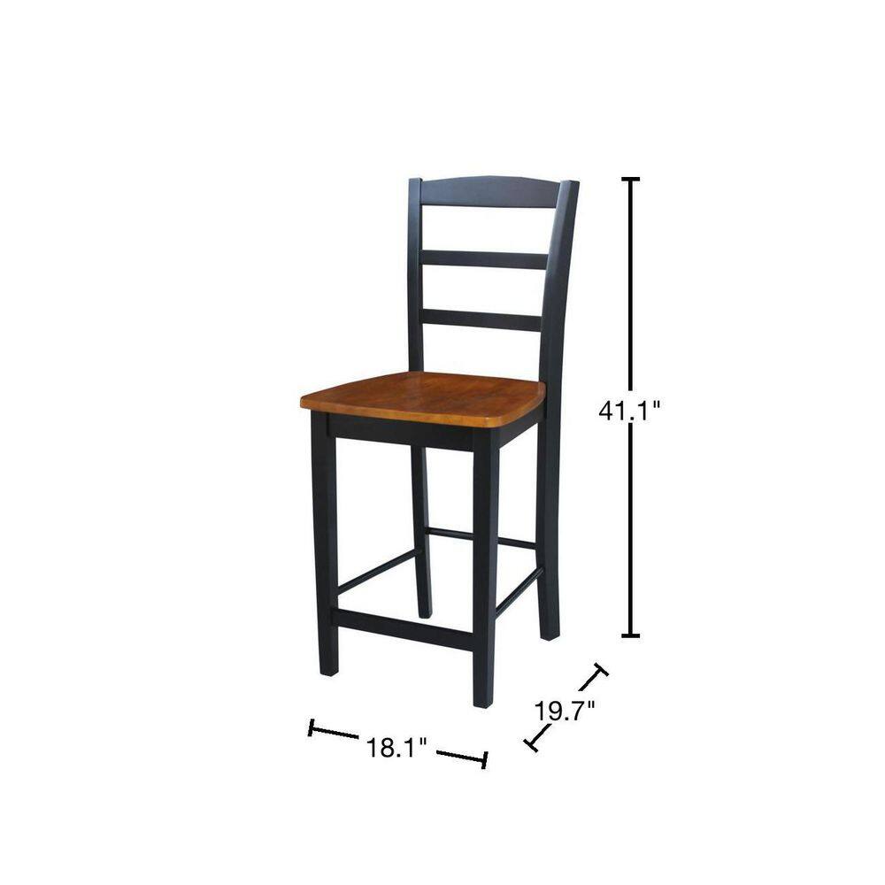 International Concepts Madrid 24 in. Black and Cherry Bar Stool S57-402