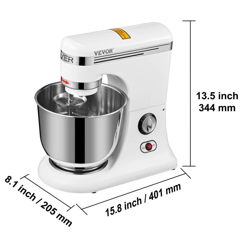 VEVOR 6 IN 1 Stand Mixer 450W Tilt-Head Multifunctional Electric Mixer with 6 Speeds LCD Screen Timing 7.4 Qt. Stainless Bowl ZRL7L450W110V113VV1