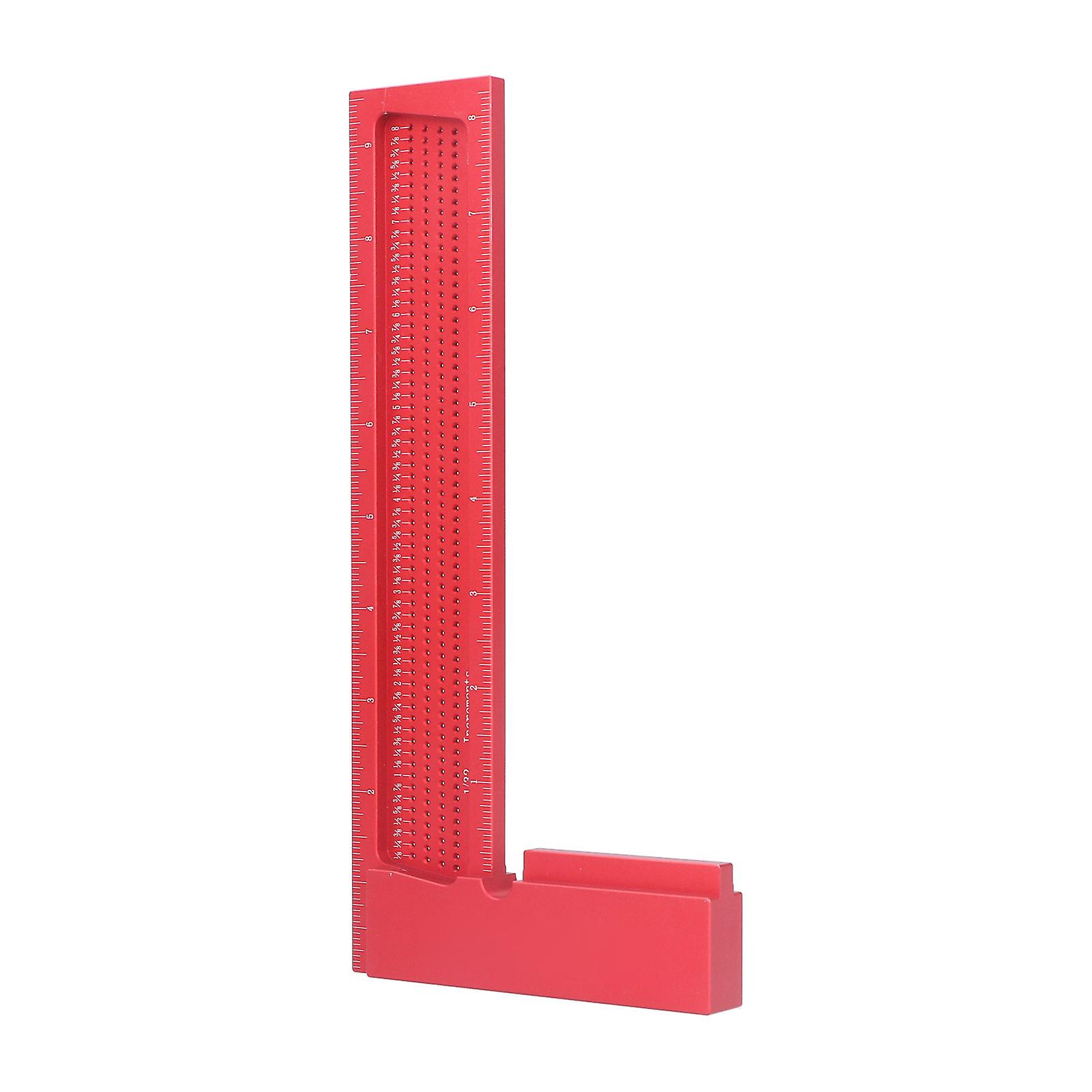 Woodworking Scriber Multifunction Aluminum Alloy Measure Ruler For Carpenter Auxiliary8in Inch