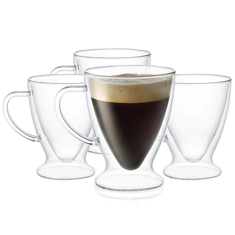 JoyJolt Declan Irish 4-pc. Double Walled Espresso Glass Set