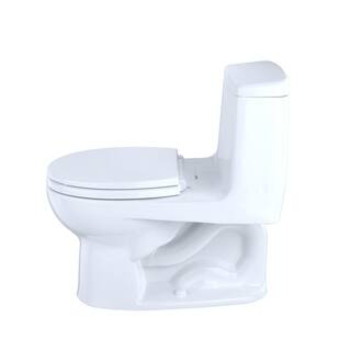 TOTO Eco UltraMax 1-Piece 1.28 GPF Single Flush Round Standard Height Toilet in Cotton White SoftClose Seat Included MS853113E#01