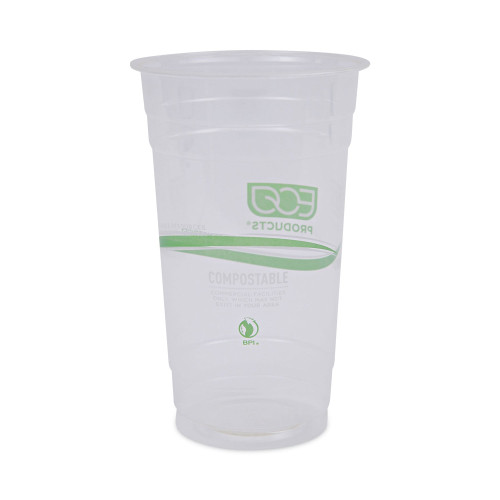 Eco-Products GreenStripe Renewable and Compostable PLA Cold Cups， 24 oz， 50/Pack， 20 Packs/Carton (EPCC24GS)