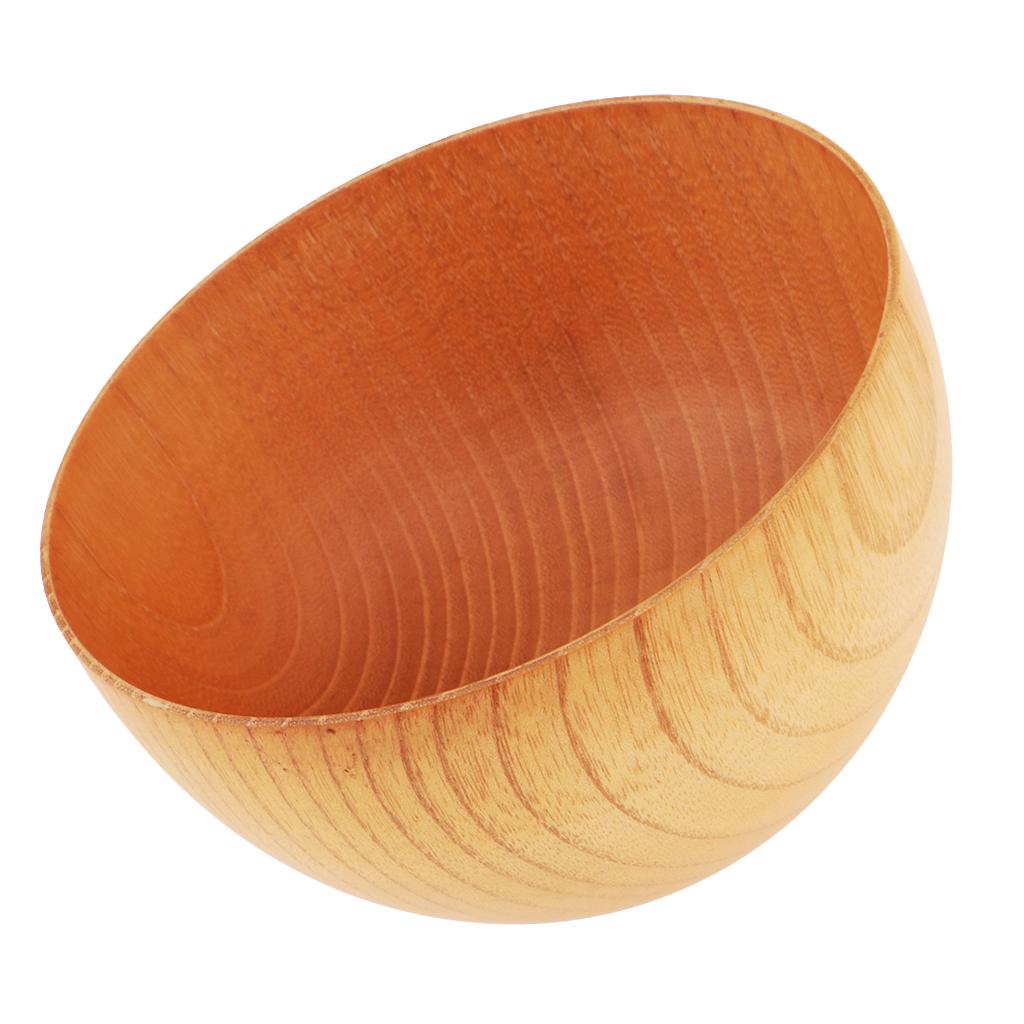 Wood Grain Soup Bowl Wood Kitchen Utensils for Outdoor Picnic， Hiking， Camping M