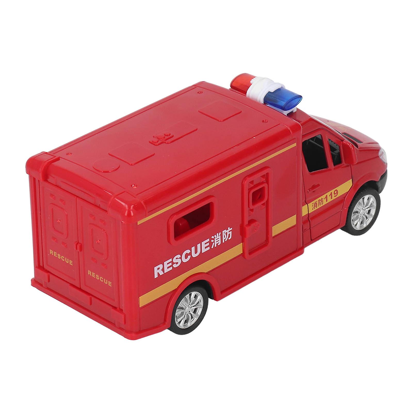 Fire Truck Simulation Car Model Innovative Sound and Lights Fire Truck Pull Back Toy for Kids Gifts Collection