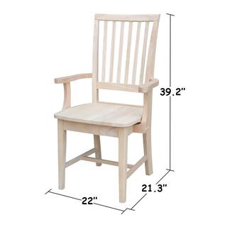 International Concepts Unfinished Wood Mission Side Chair 265A