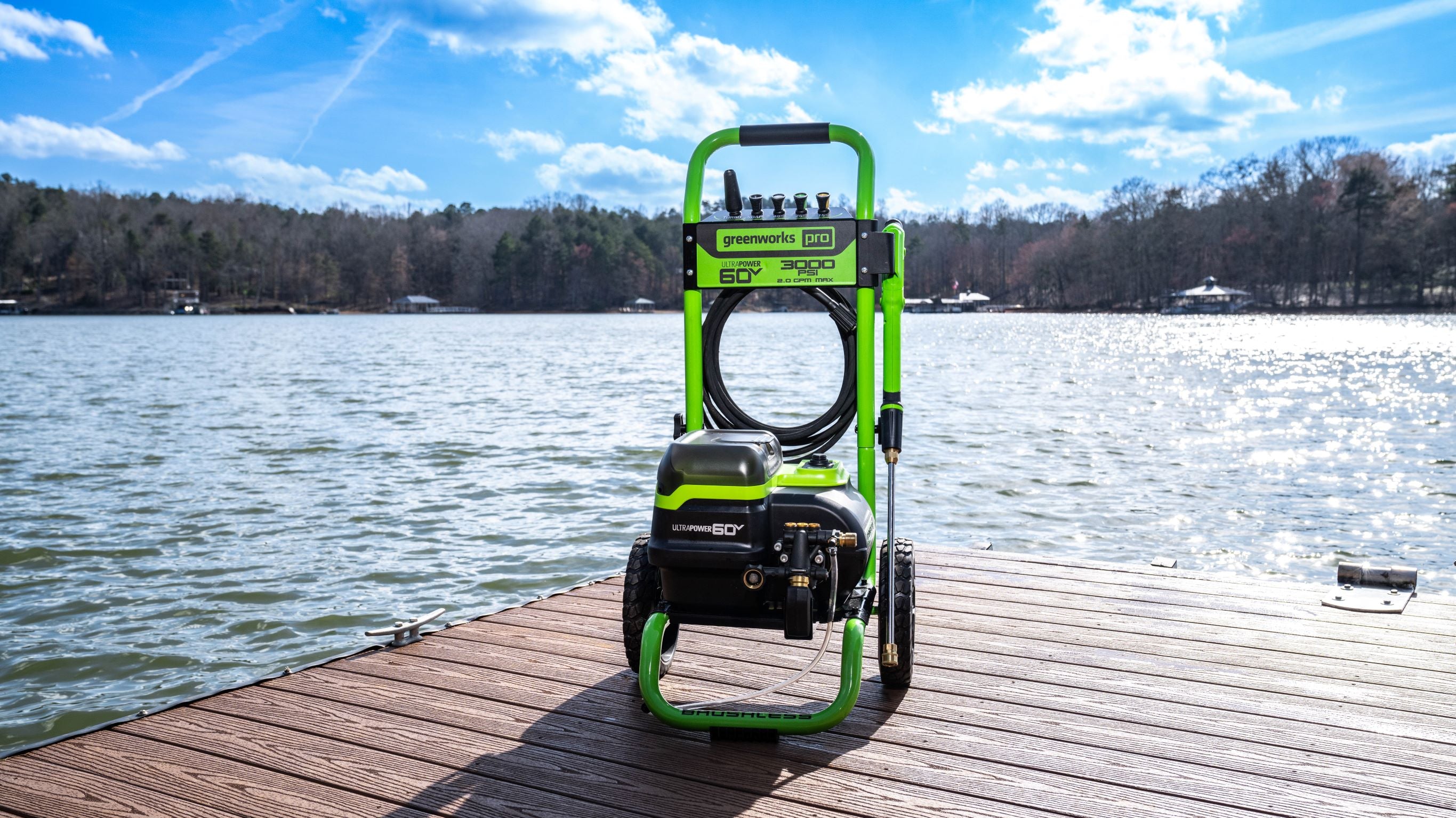 3000-PSI 2.0-GPM Pressure Washer w/ (2) 5.0Ah Batteries  Dual-Port Charger | Greenworks Tools