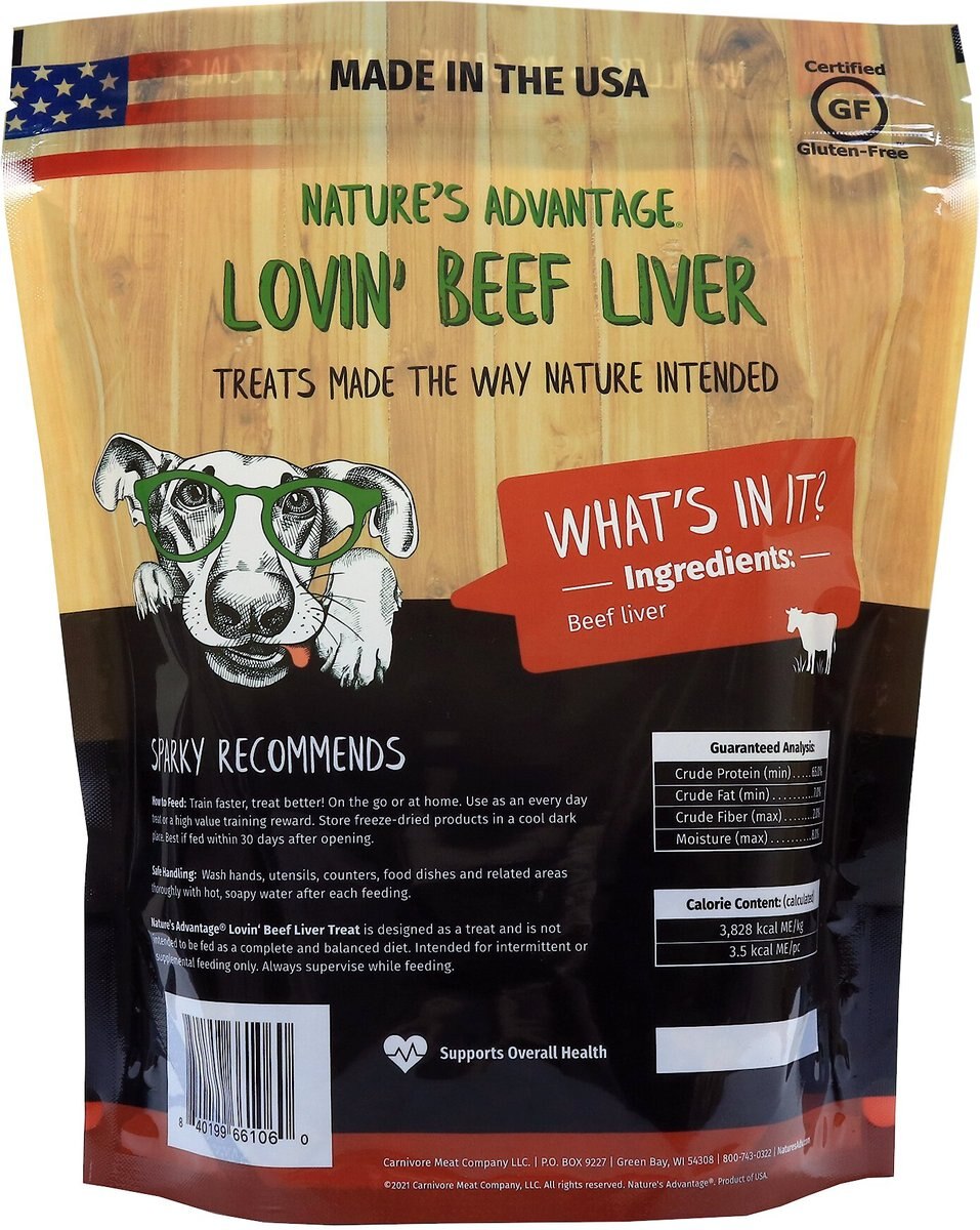 Nature's Advantage Lovin' Beef Liver Premium Freeze-Dried Dog Treats， 21-oz bag