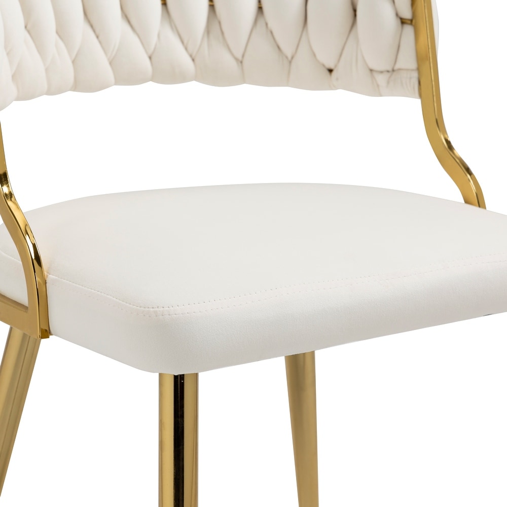 2PACK Upholstered Dining Chairs with Woven Back