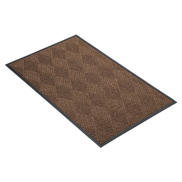 2 x27 x3 x27 Solid Diamond Doormat Brown black Hometrax