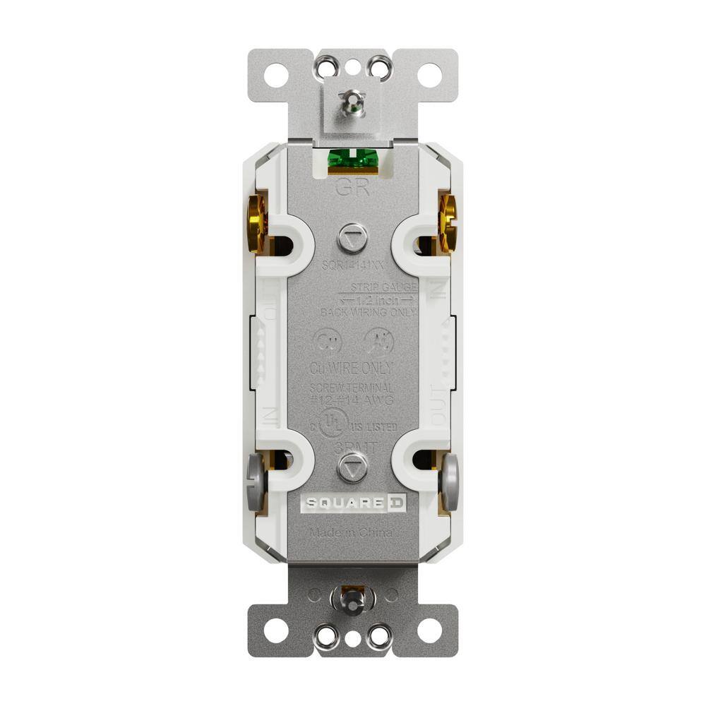 Square D X Series 15 Amp 4-Way Switch Module Rocker Back Wire Light Switch White (Requires Rocker Plate) SQR14141XX