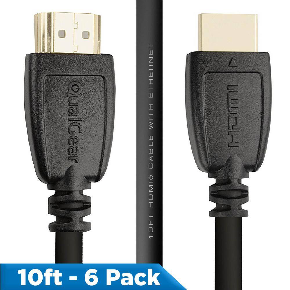 QualGear High Speed HDMI 2.0 Cable with Ethernet 10 ft. (6-Pack) QG-CBL-HD20-10FT-6PK