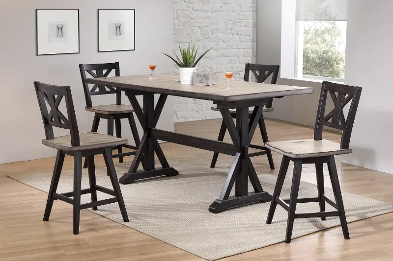 Orlando Sand and Black Counter Height Dining Table