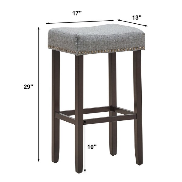 2 PCS Saddle Stools Counter Height Backless Stools with Padded Seat