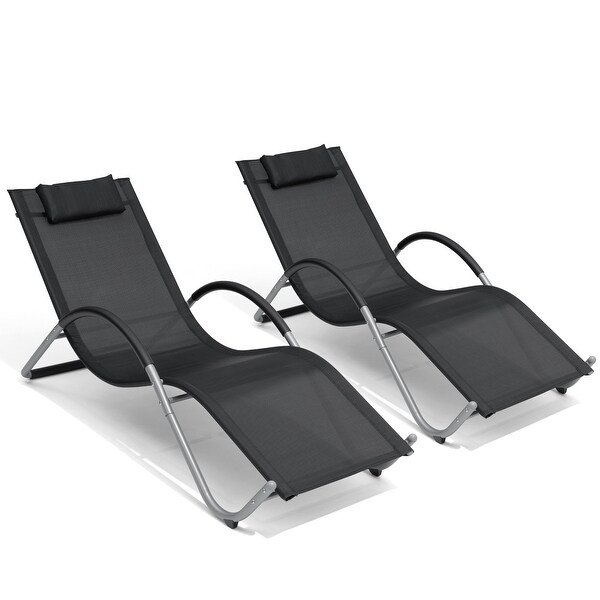 Pellebant Outdoor Patio Chaise Lounge Chairs with Headrest