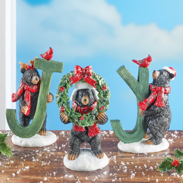 Christmas Bear Figurines Set Of 3 4 25 X 2 25 X 5 75