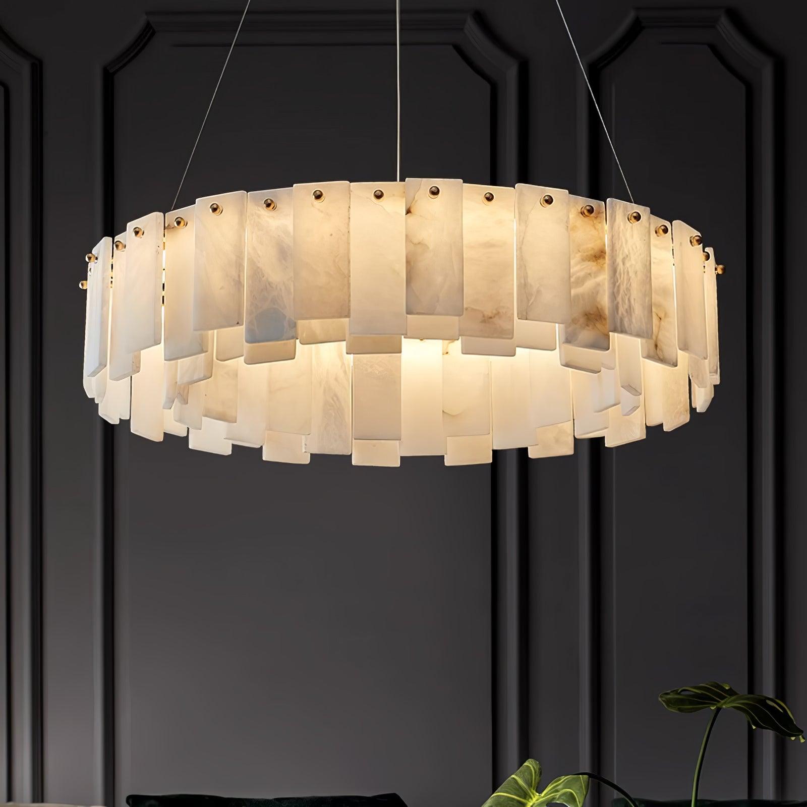 Celestial Alabaster Round Chandelier