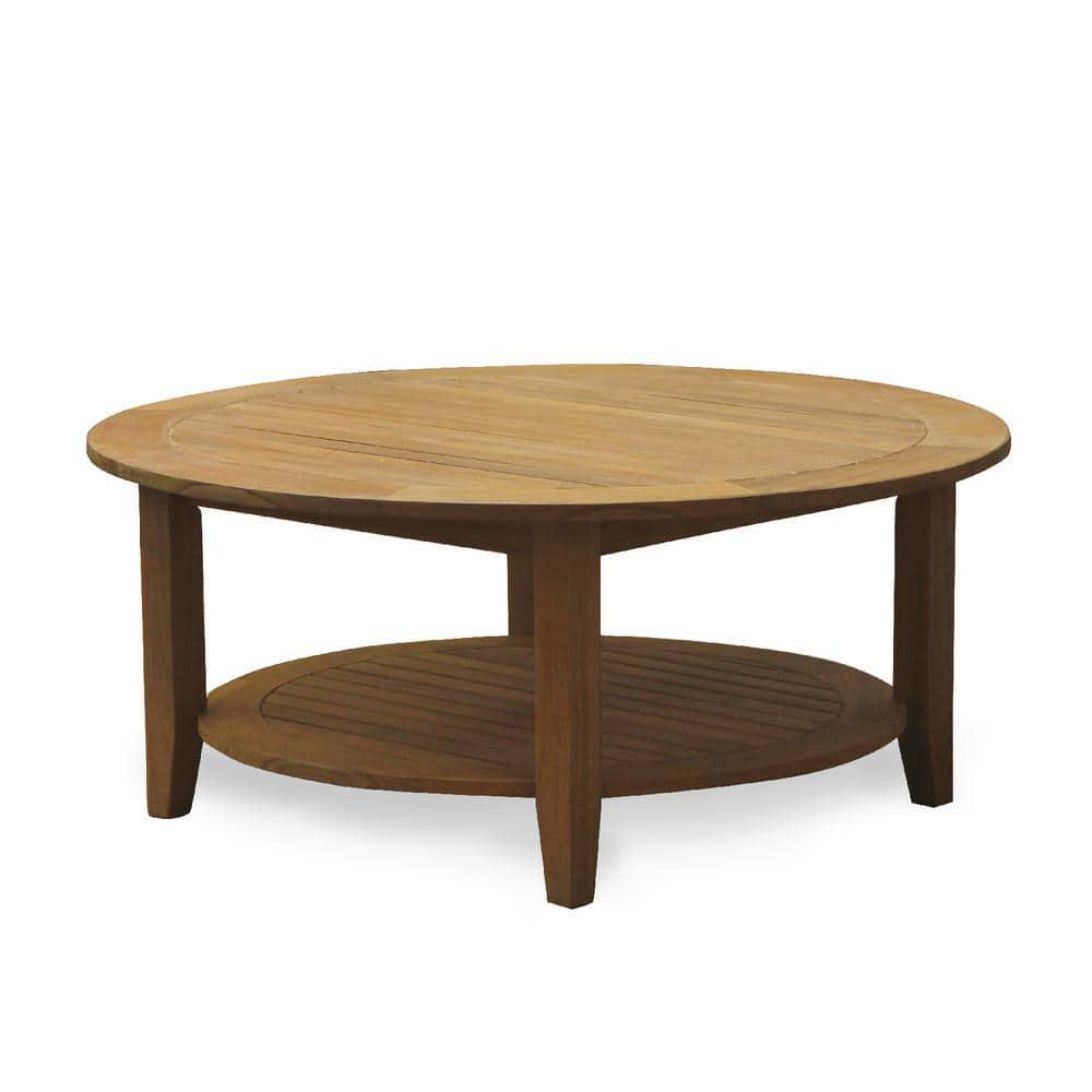 Cambridge Casual Heaton Natural Teak Round Wood Outdoor Coffee Table