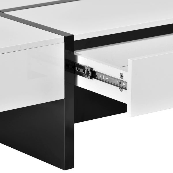 45.2inch Modern Rectangle White Cocktail Table Coffee Table