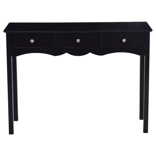 Hall table Side Table with 3 Drawers-Black - 39.4