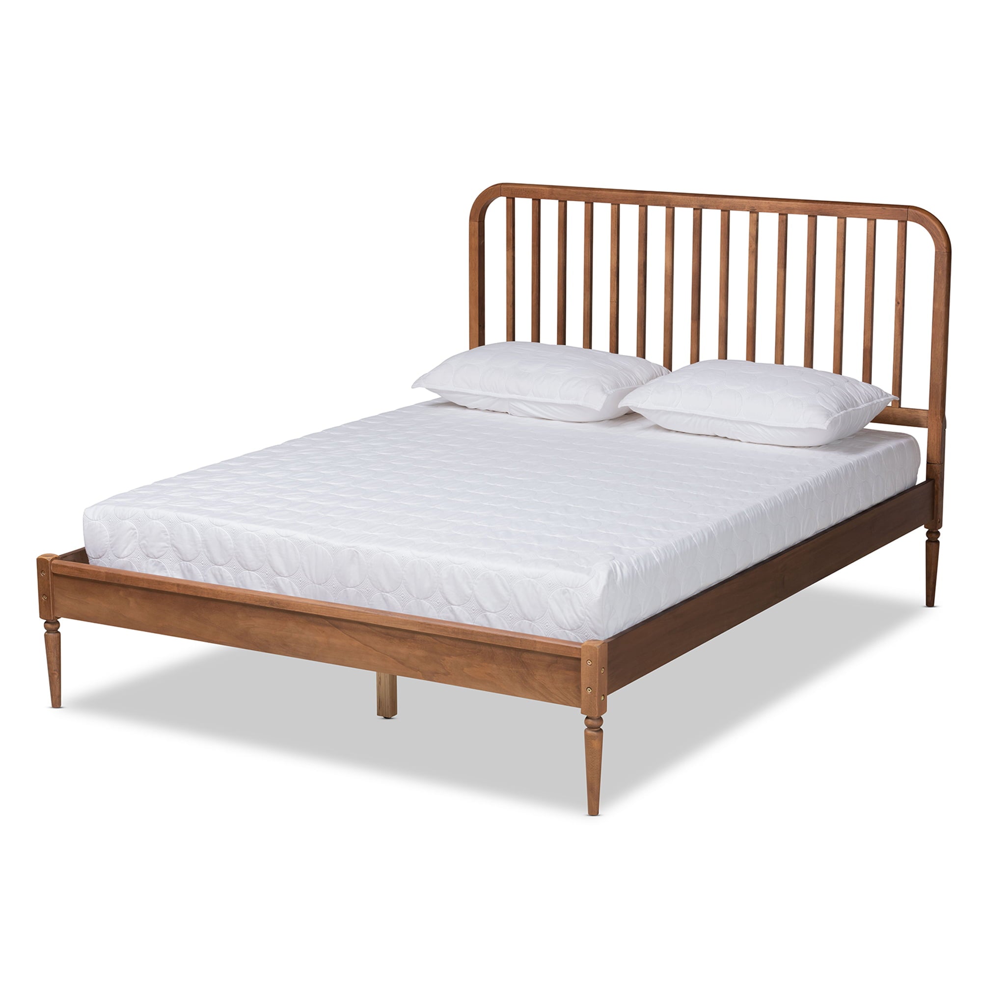 Baxton Studio Neilan Modern and Contemporary Walnut Brown Finished Wood Queen Size Platform Bed