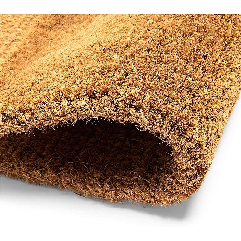 Plain Coco Coir Door Mat， Bare Natural Unadorned Doormat for Outdoor Entries， Suitable for Inside and Outside Use for Cleaning Men's and Women's Sandals， Shoes， and Boots (30x17 in)