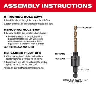 MW 4-12 in. HOLE DOZER Bi-Metal Hole Saw with 38 in. Arbor and Pilot Bit 49-56-9689