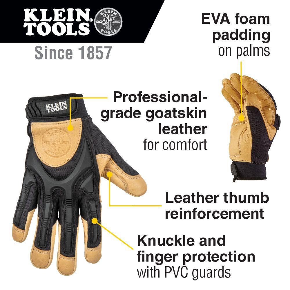 Klein Tools Pair of Leather Work Gloves - Large 60188 from Klein Tools