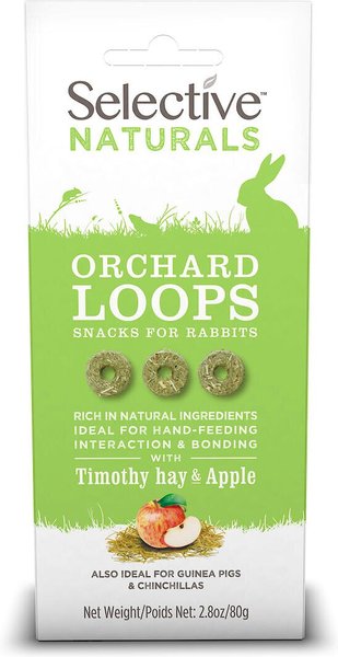 Science Selective Orchard Loops Timothy Hay and Apple Small Animal Treats， 2.8-oz box， case of 4