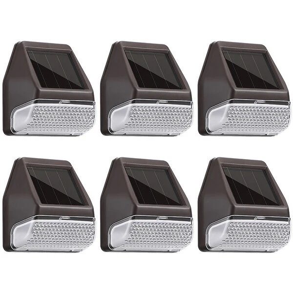 6/12 Pack Solar Dusk-to-Dawn LED Fence Light, 4000K, White / Oil Rubbed Bronze / Black