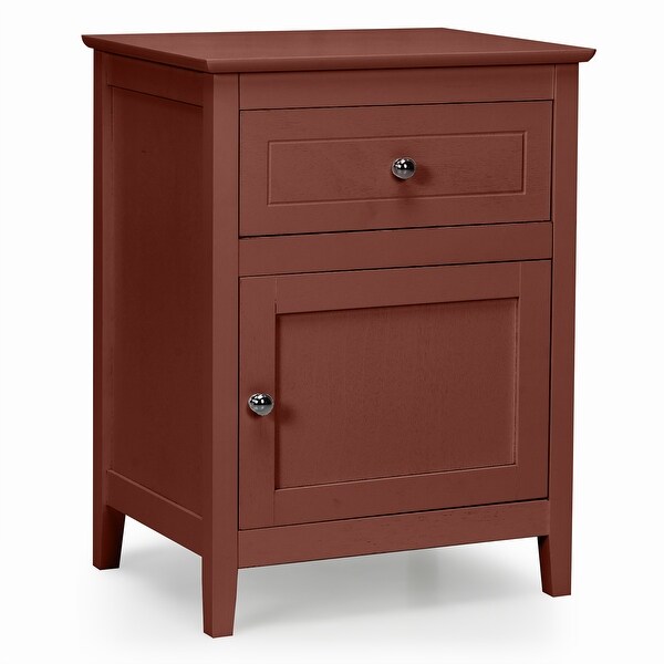 Nightstand with Drawer Accent Side End Table Storage Cabinet