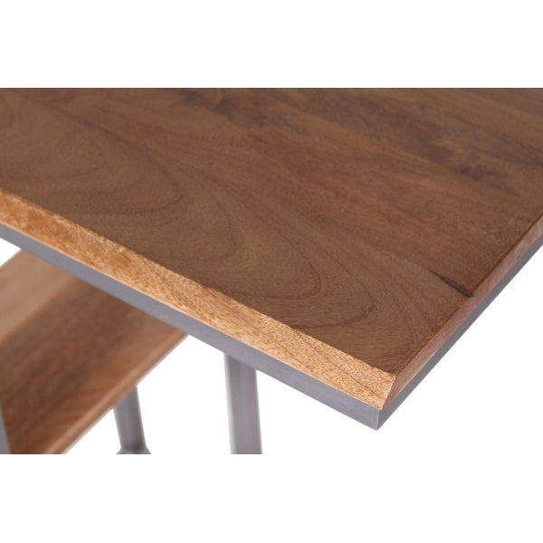 Trotts Modern Mango Wood and Iron Powered C Table