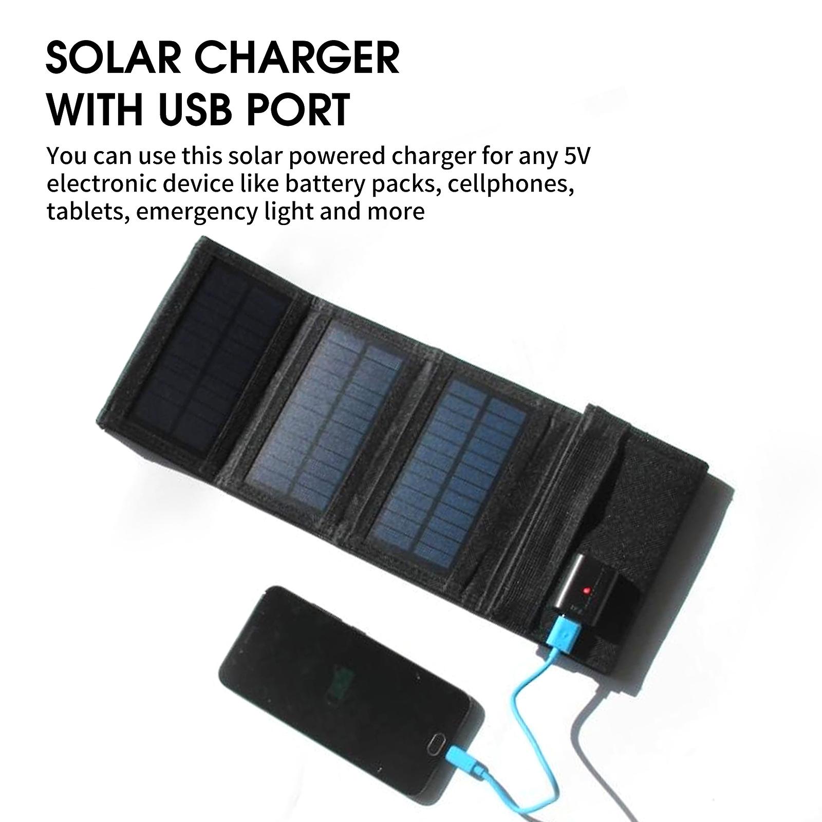 7.5w 5v Foldable Solar Charger With Usb Port Portable Solar Panel Waterproof Compact Solar Power Phone Charger For Tablet Laptop Cellphones Camping Hi