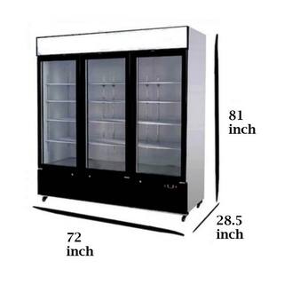 Cooler Depot GDM series 72 in. W 56.5 cu. ft. Commercial Refrigerator Reach In Merchandiser Cooler with Three Glass Doors in White GDM-69