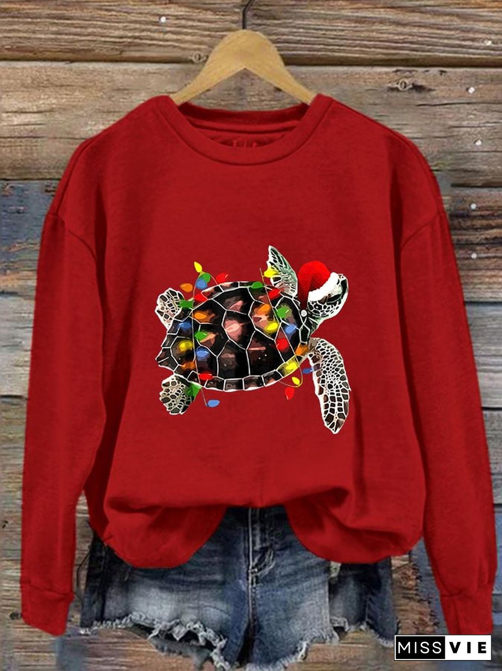 Women's Christmas Turtle Casual Sweatshirt