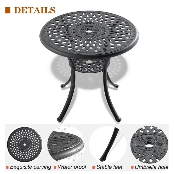 30.71inch Cast Aluminum Patio Dining Round Table