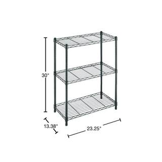 HDX 3-Tier Steel Wire Shelving Unit in Black (24 in. W x 30 in. H x 14 in. D) 31424BPS