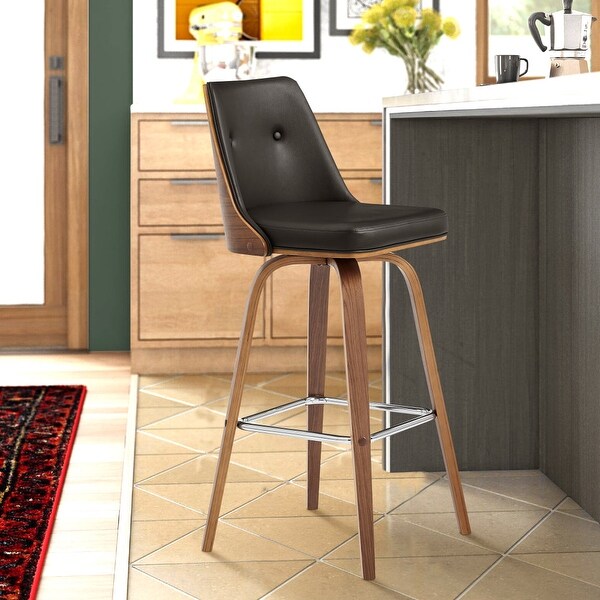 Swivel Counter Stool with Button Tufted Curved Back - 20